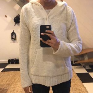 Lou & Grey white knit hoodie